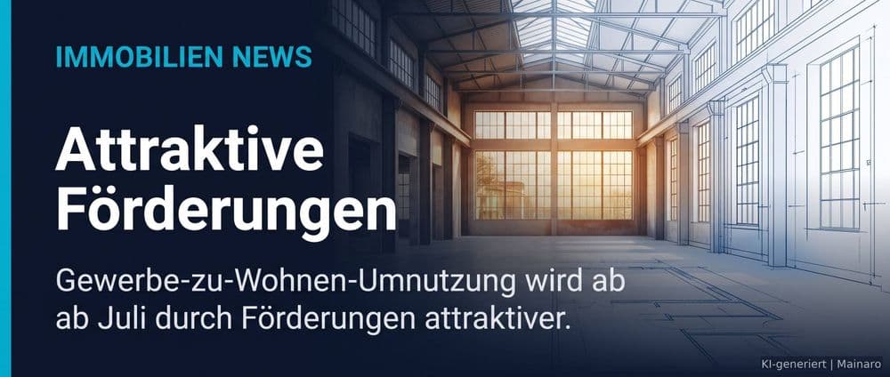 Attraktive Förderungen ab Juli: So profitieren Investoren von der Umnutzung Gewerbe zu Wohnen – Immobilienmarkt Deutschland | KI-generiert mainaro