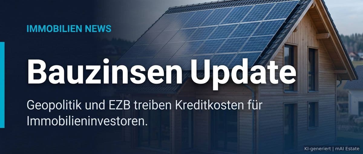 Bauzinsen-Update: Iran-Konflikt und EZB-Politik prägen Kreditkosten – Prognosen bis 2026 – Immobilienmarkt Deutschland | KI-generiert mAI Estate