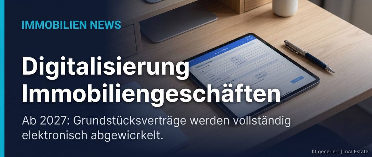 Digitalisierung von Immobiliengeschäften: Grundstücksverträge ab 2027 elektronisch – Immobilienmarkt Deutschland | KI-generiert mAI Estate