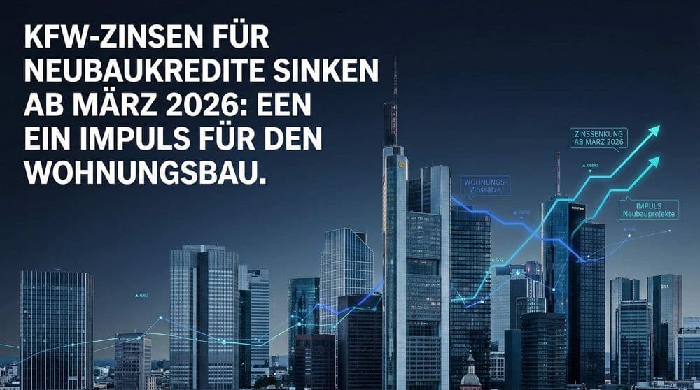 KfW-Zinsen für Neubaukredite sinken ab März 2026: Ein Impuls für den Wohnungsbau – Immobilienmarkt Deutschland | KI-generiert mAI Estate