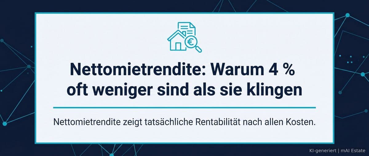 Nettomietrendite: Warum 4 % oft weniger sind als sie klingen – Immobilienmarkt Deutschland | KI-generiert mAI Estate