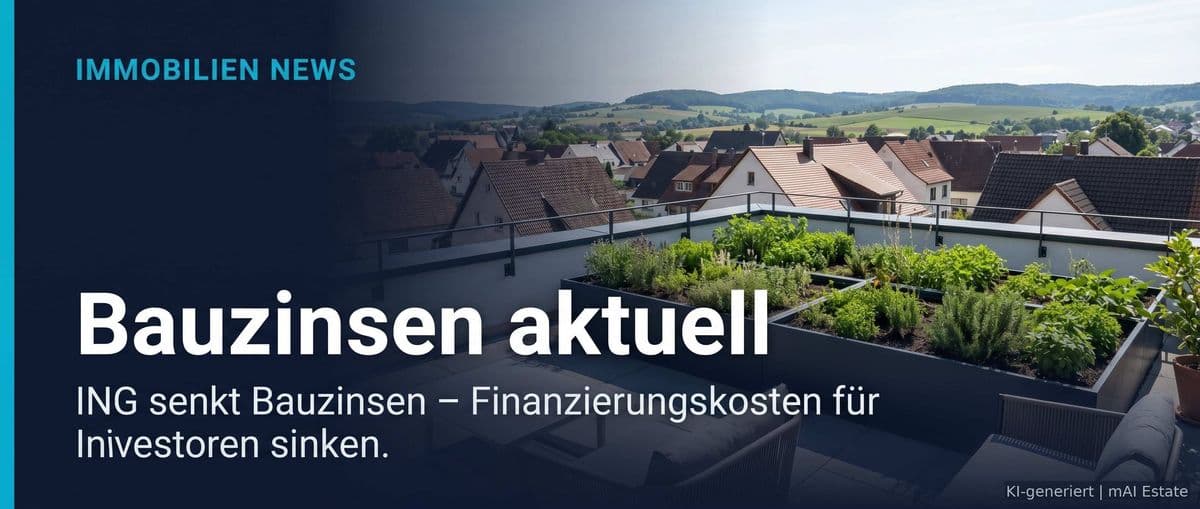 Bauzinsen aktuell: ING senkt Konditionen – Finanzierungskosten im Überblick – Immobilienmarkt Deutschland | KI-generiert mAI Estate